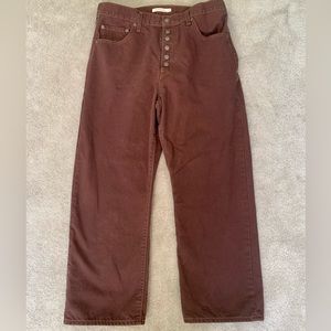 Levi’s brown, rib cage rise straight jeans